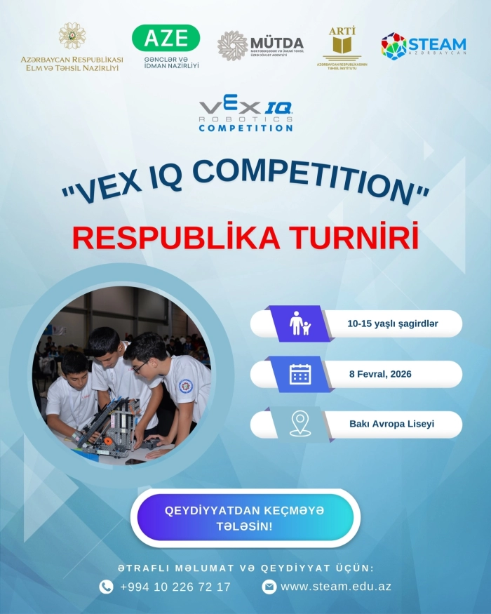  "VEX IQ Competition" yarışının Respublika turniri keçiriləcək!