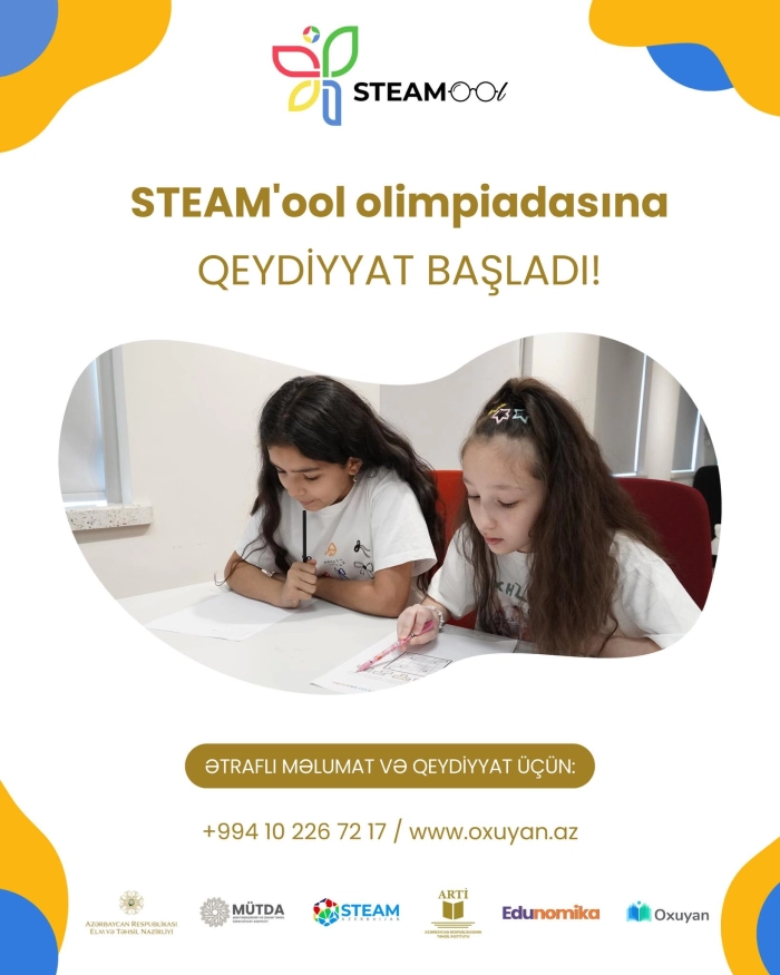  STEAM'ool Olimpiadasına qeydiyyat başladı!🚀